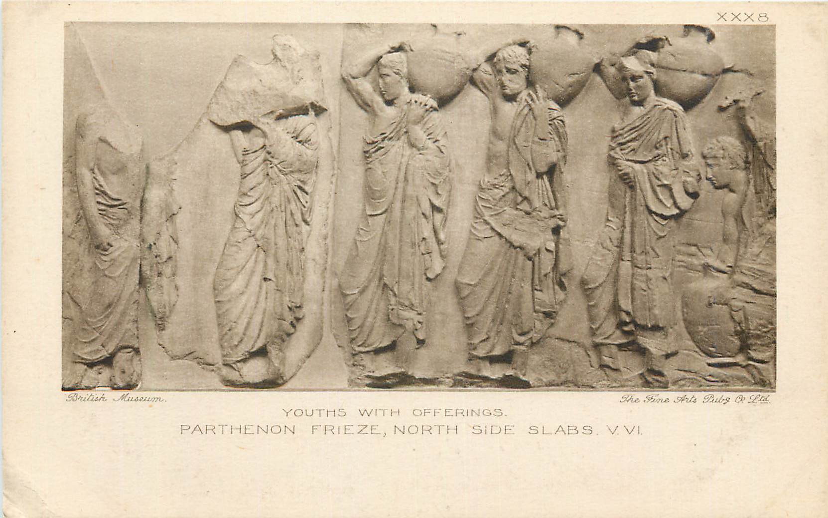 CPA Youths with offerings parthenon frieze north side slabs V VI