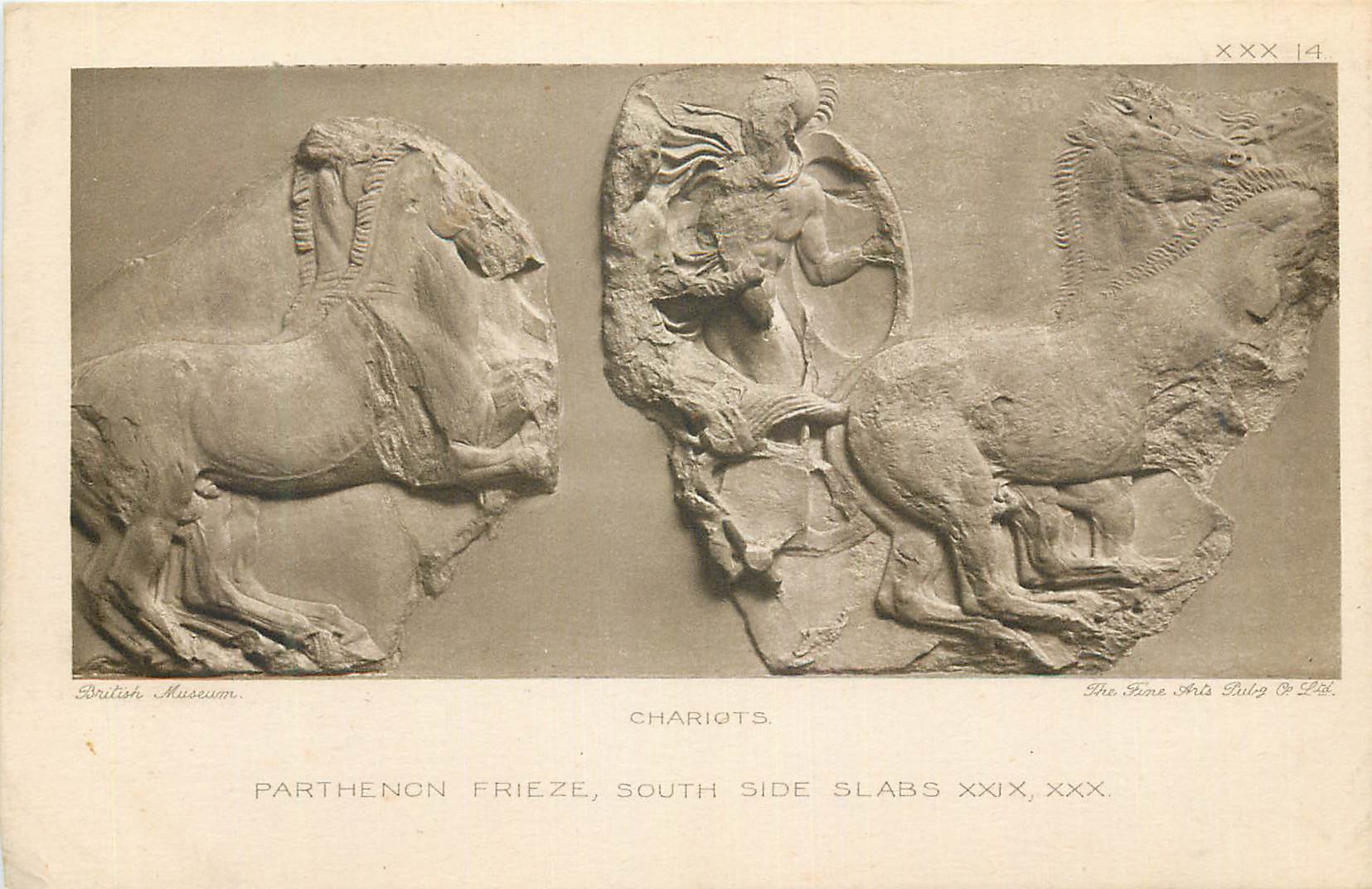 CPA Chariots parthenon frieze south side slabs XXIX XXX