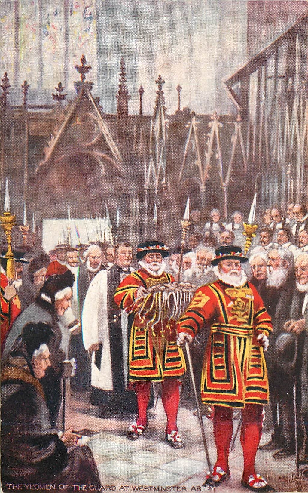 CPA The yeomen of the guards at wesminster abbey Militaria