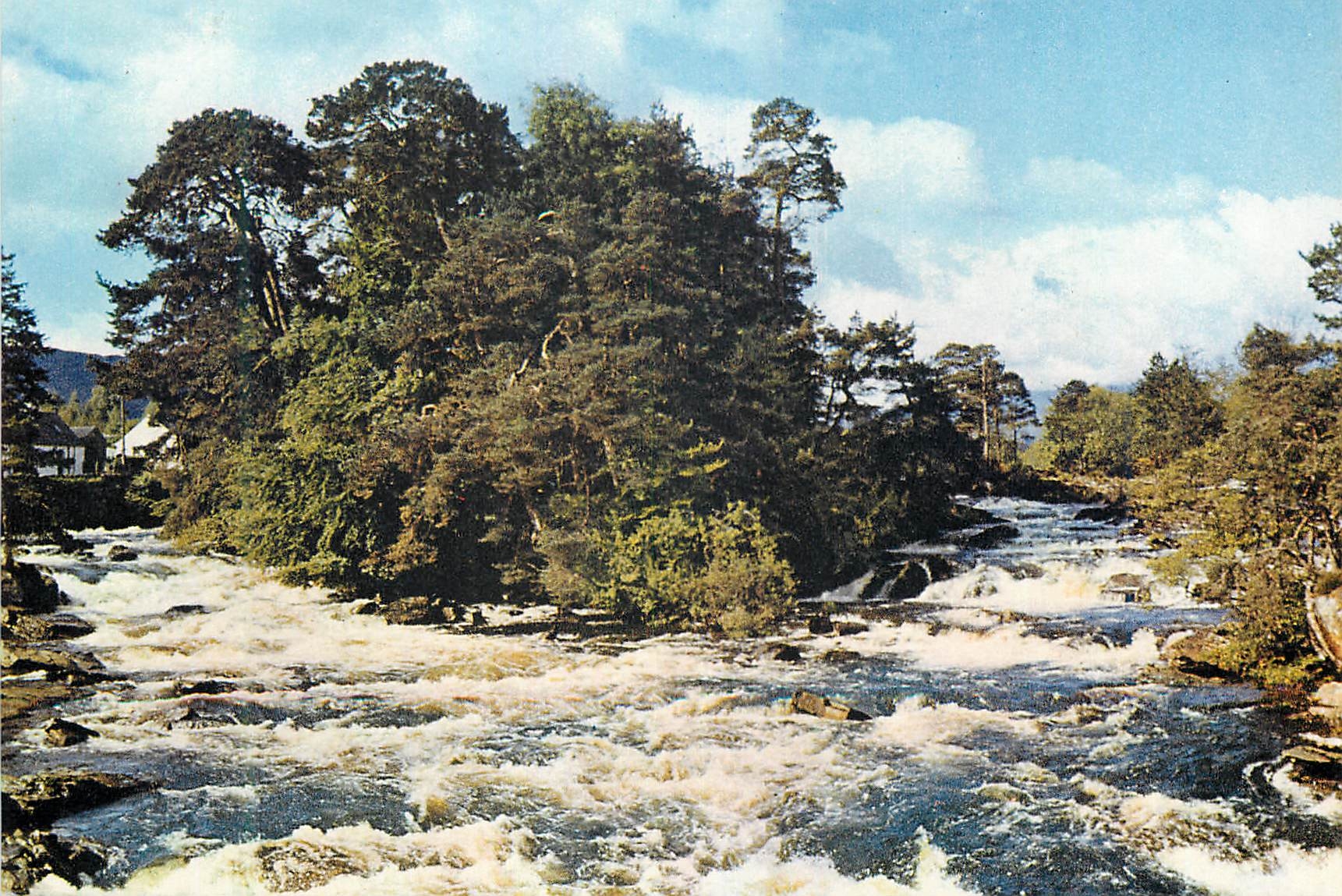 CPM The island and falls of dochart killin perthshire this view from the dochart bridge in killin village is one the mos