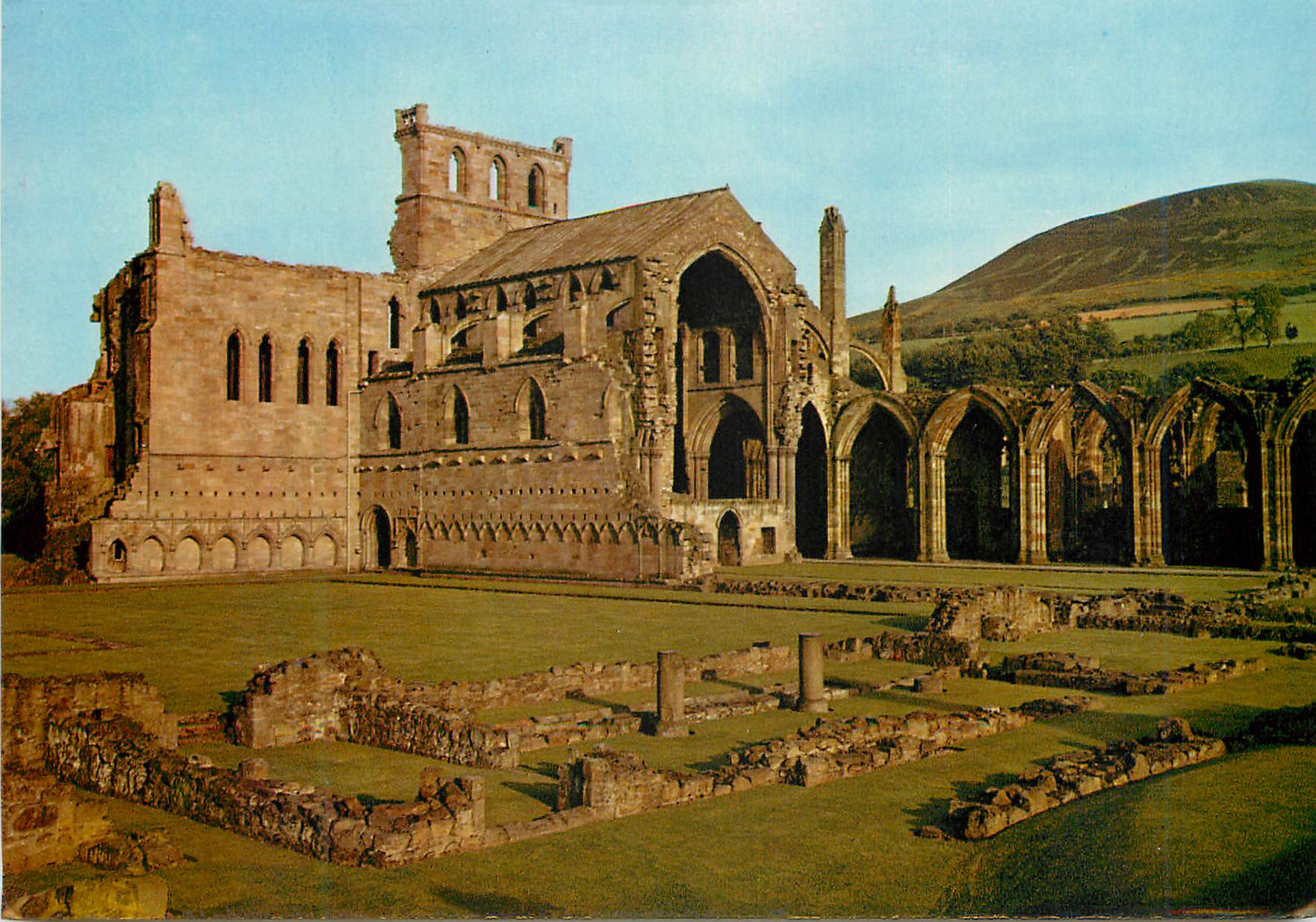CPM Melrose abbey the abbey church and the ruined cloister 