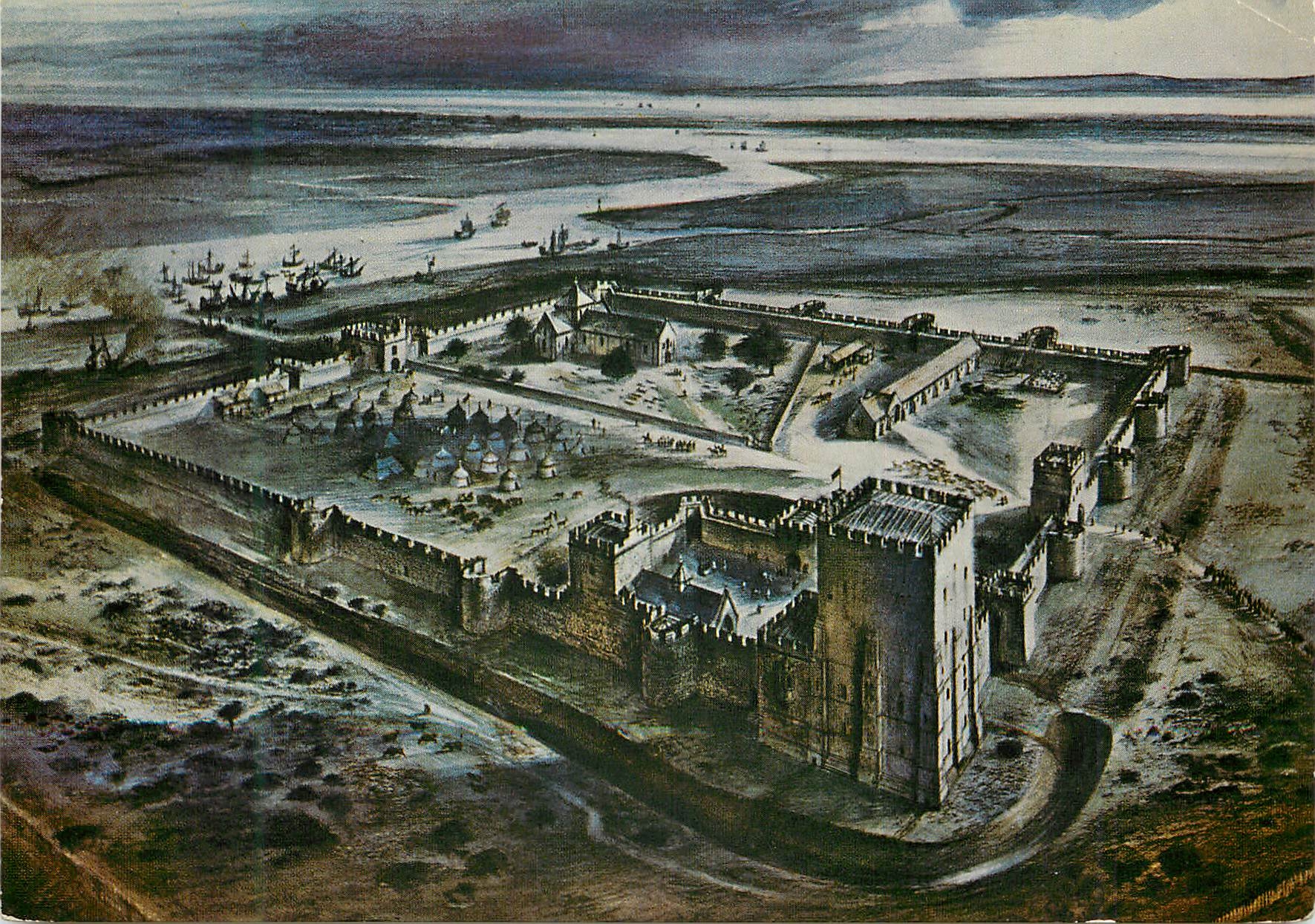 CPM Portcherster castle hampshire the castle as it might have appeared in the early fifteenth century