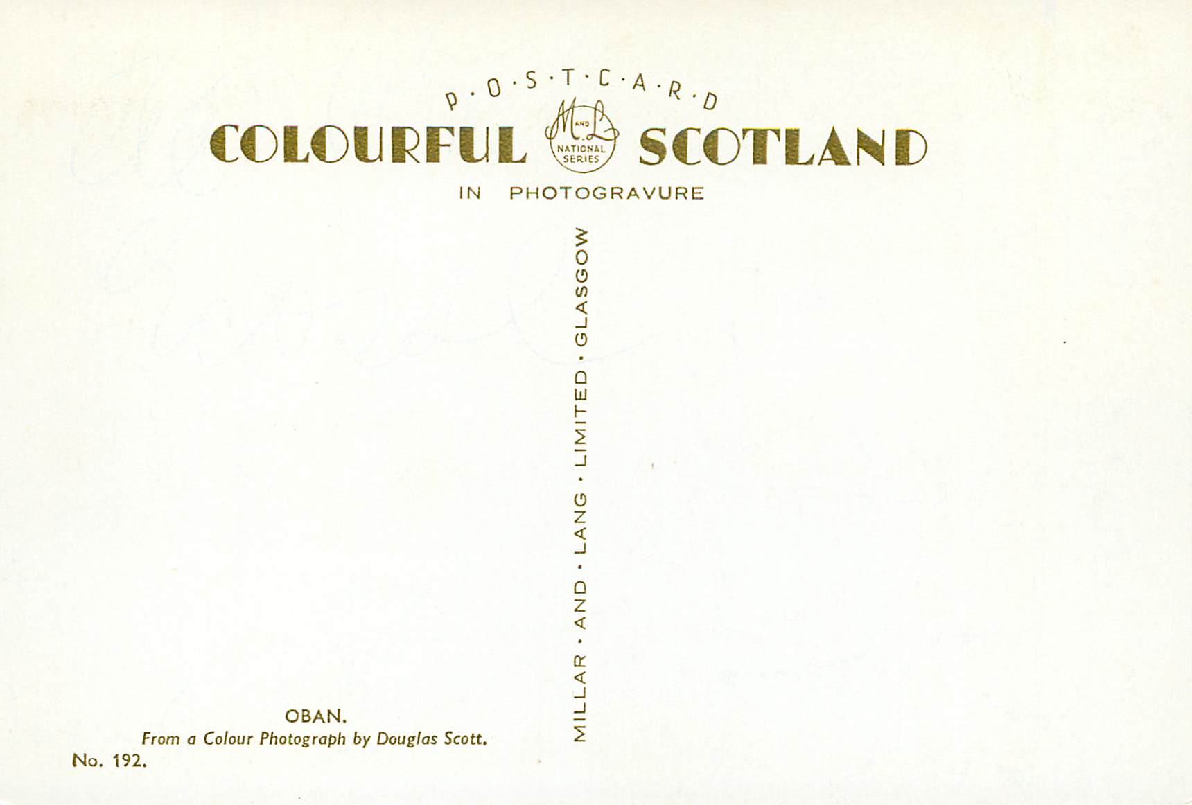 CPM Oban from a colour photograph by douglas scott — Rückseite
