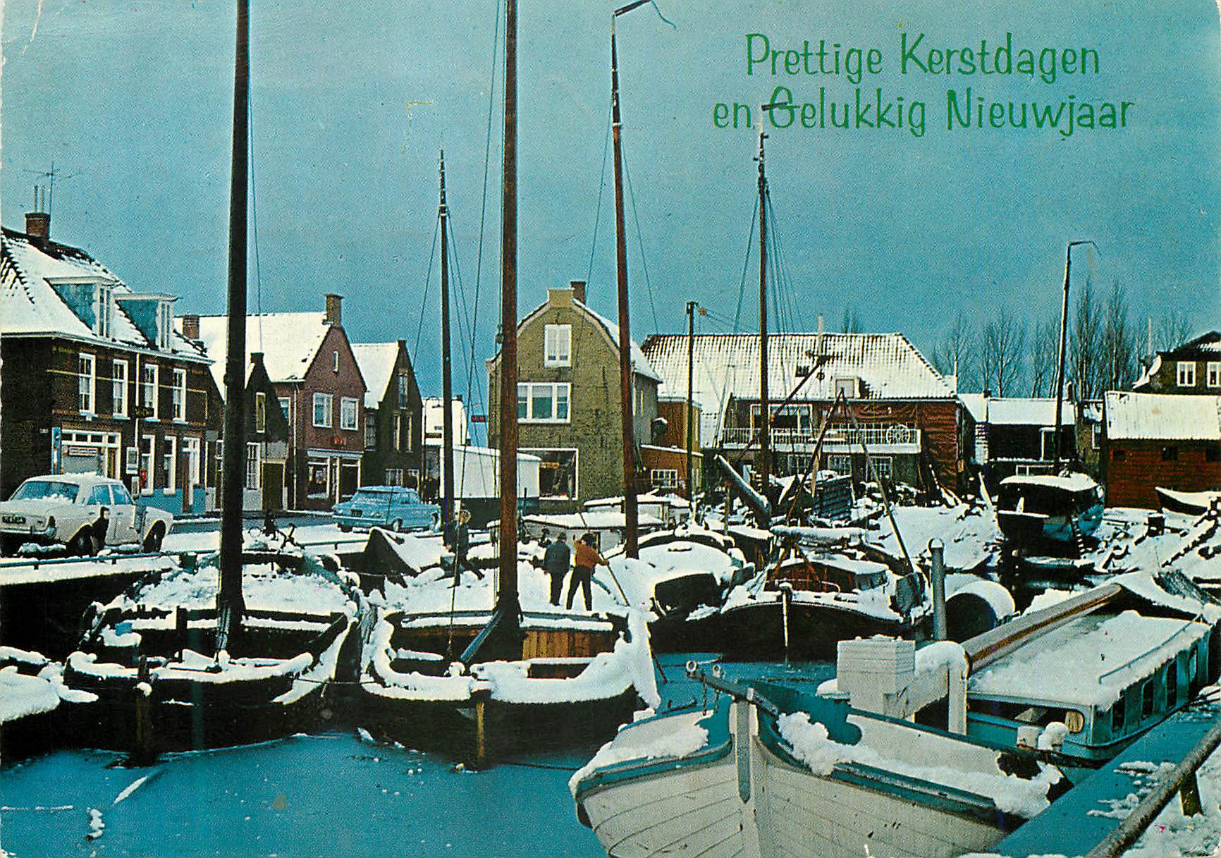 CPM Prettige Kerstdagen en Gelukkig Nieuwjaar Bateaux