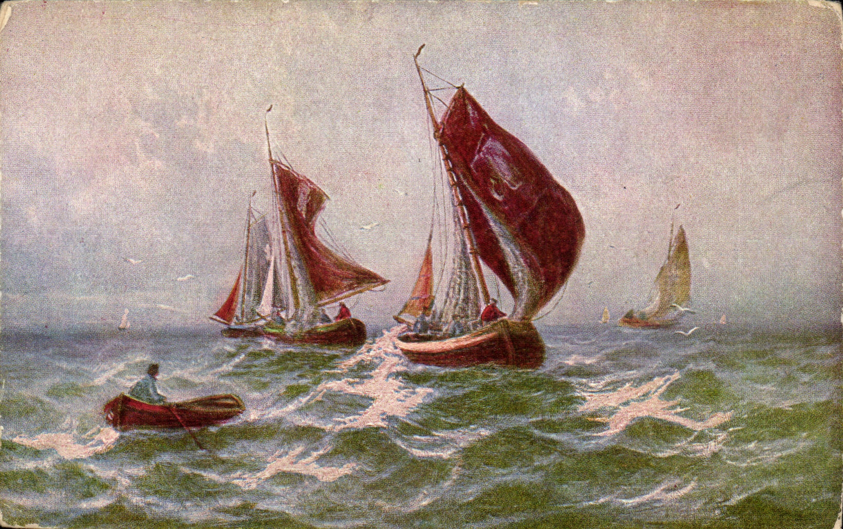 Voiliers en mer — scène maritime — éditeur PEIUBA, n° 200