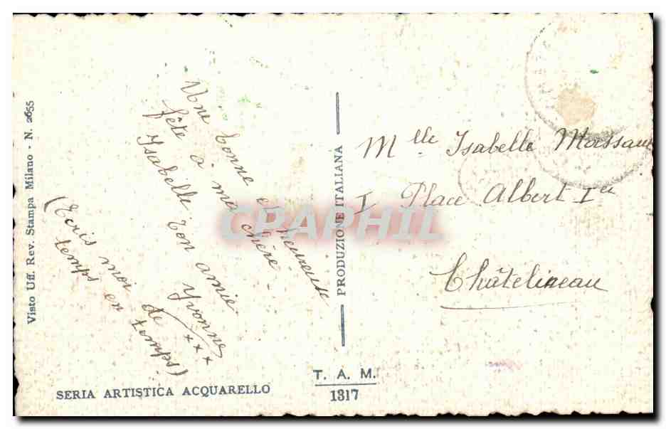 FAntaisie CPA Bateau Boat ship Voilier  — Verso