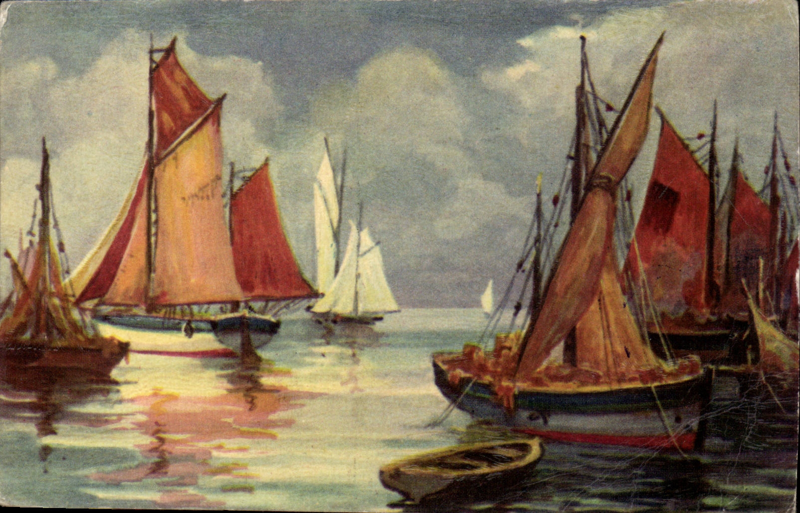 Port de bateaux à voile — vue maritime — éditeur CPAPHIL, n° 50