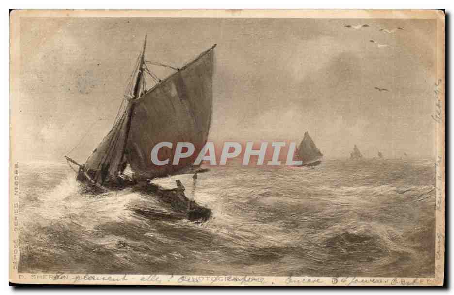 Bateaux à voile en mer — D. Sherman — Série 1890
