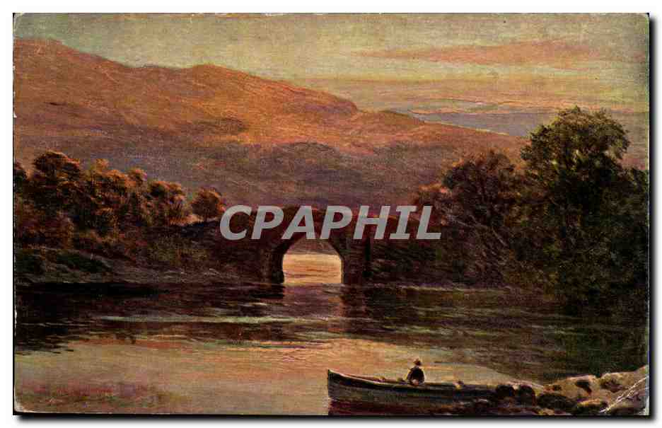Paysage avec pont et barque — Éditeur A.G. & Co., série 881/1