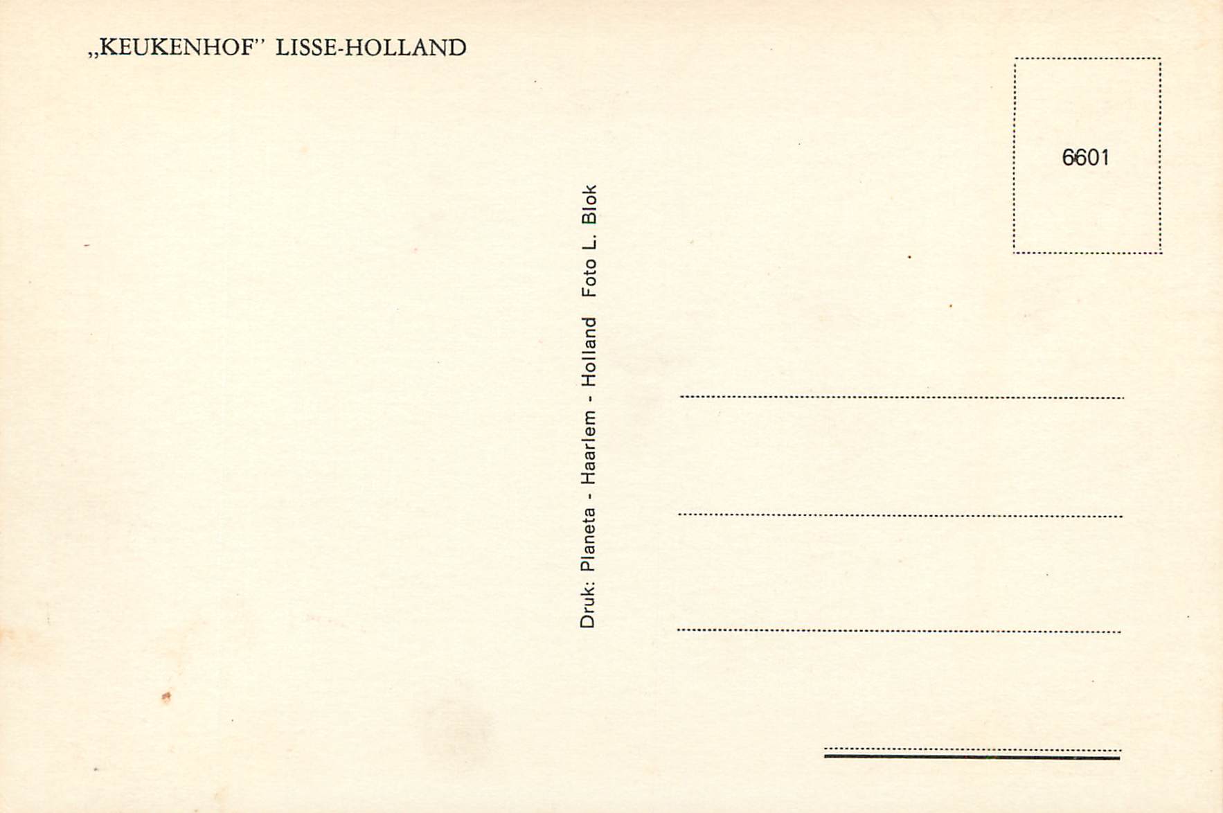 CPM Keukenhof Lisse Holland — Rückseite