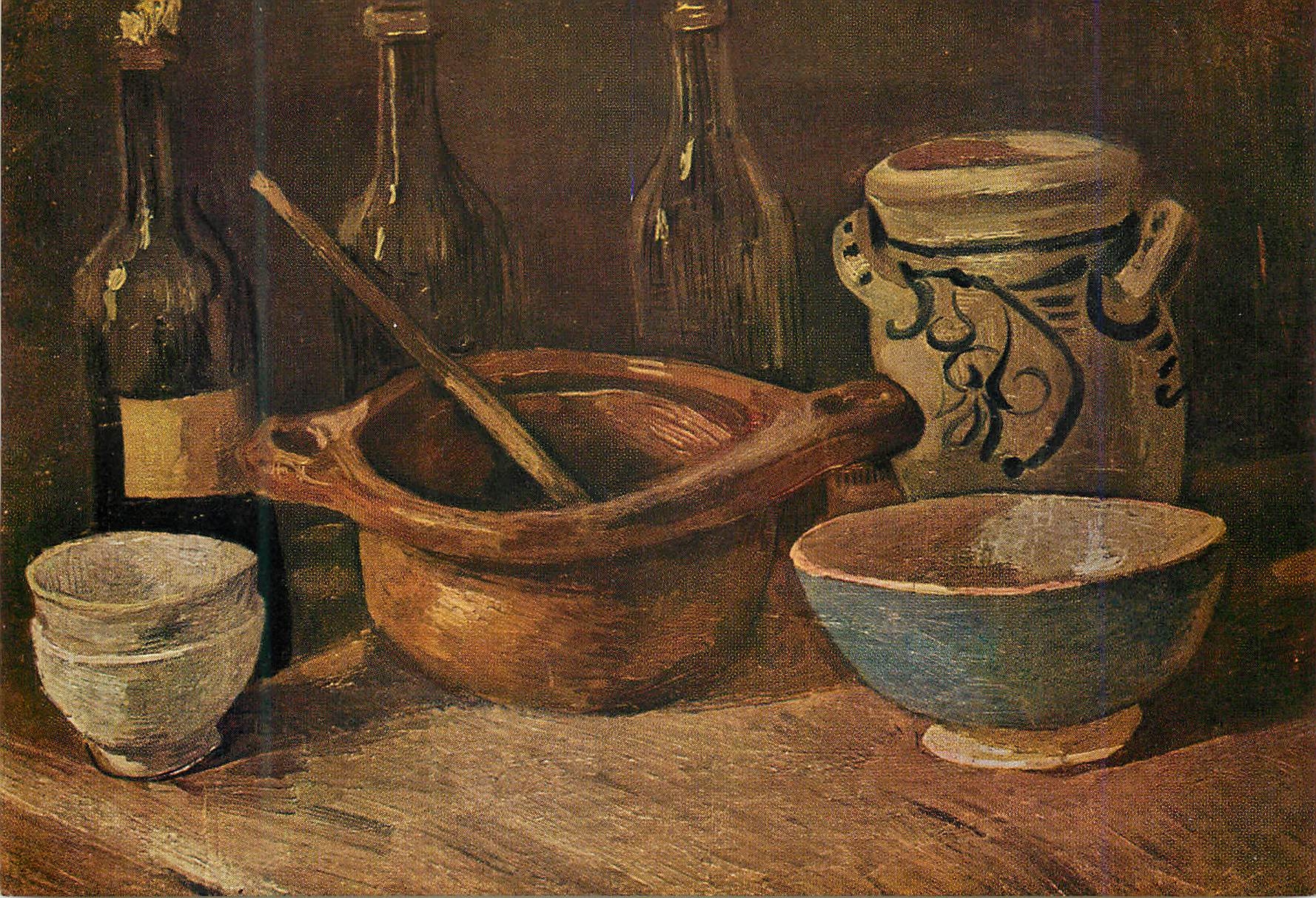 CPA Vincent Van Gogh three bottles earthenware pot and bowls