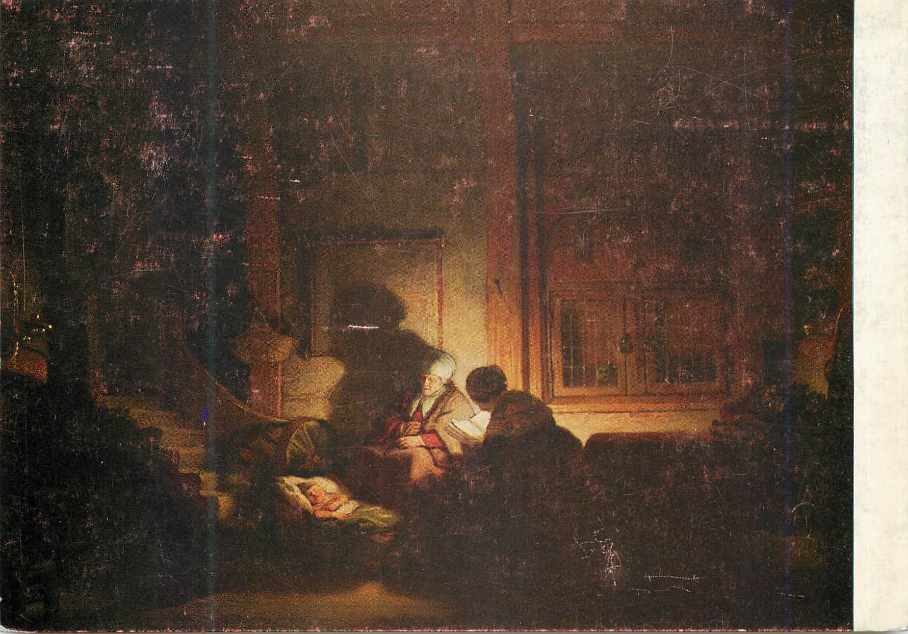 CPA Rijksmuseum Amsterdam Rembrandt Harmensz Van Rijn La Sainte Familie au soir