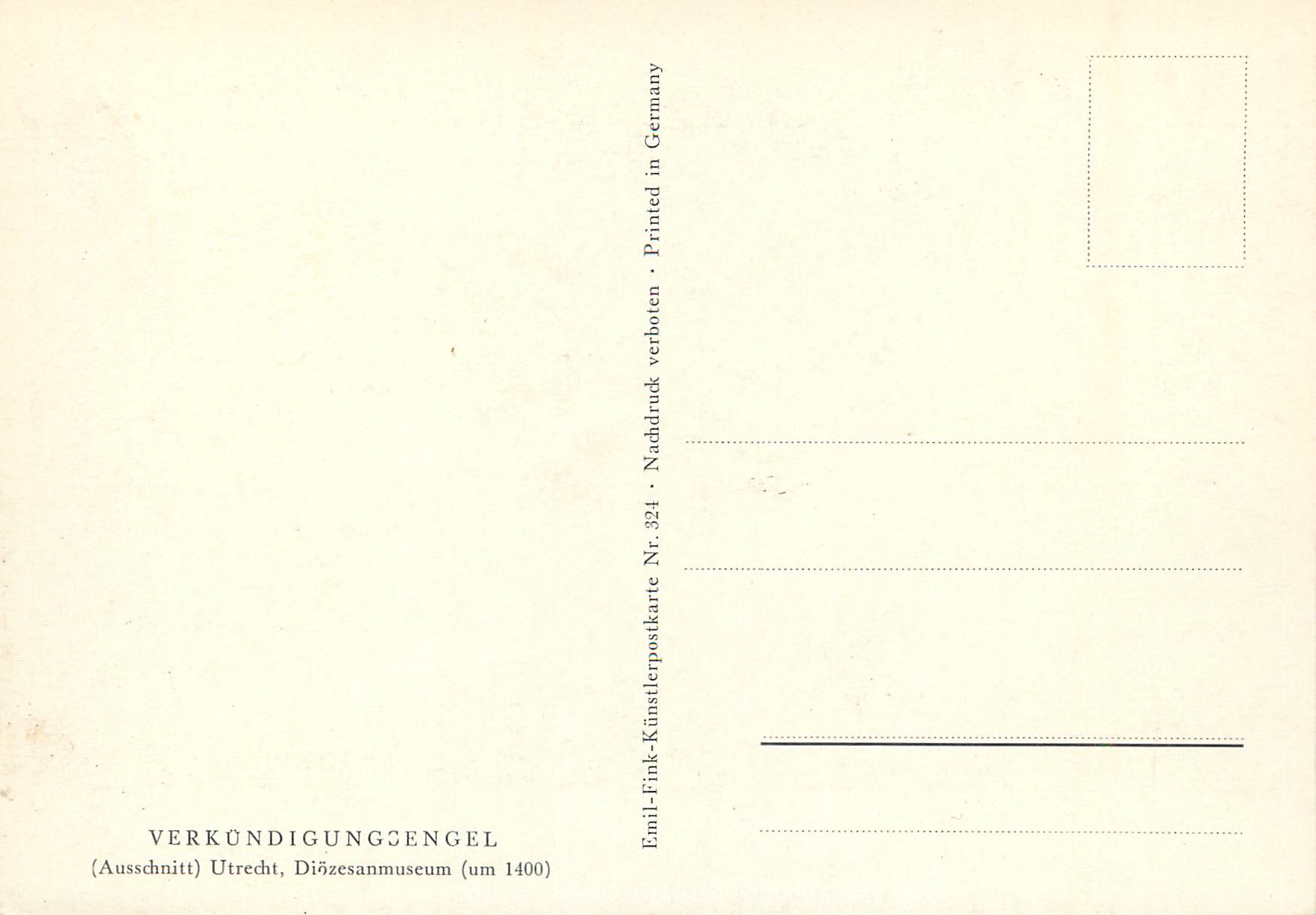CPA Verkundigungsengel Ausshnitt Utrecht diozesanmuseu — Verso