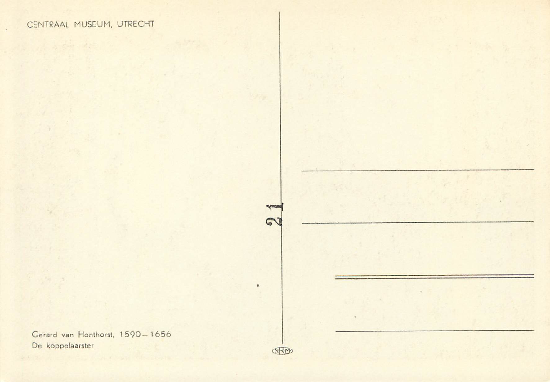 CPA Centraal Museum Utrecht Gerard van Hanthorst De koppelaarster — Verso