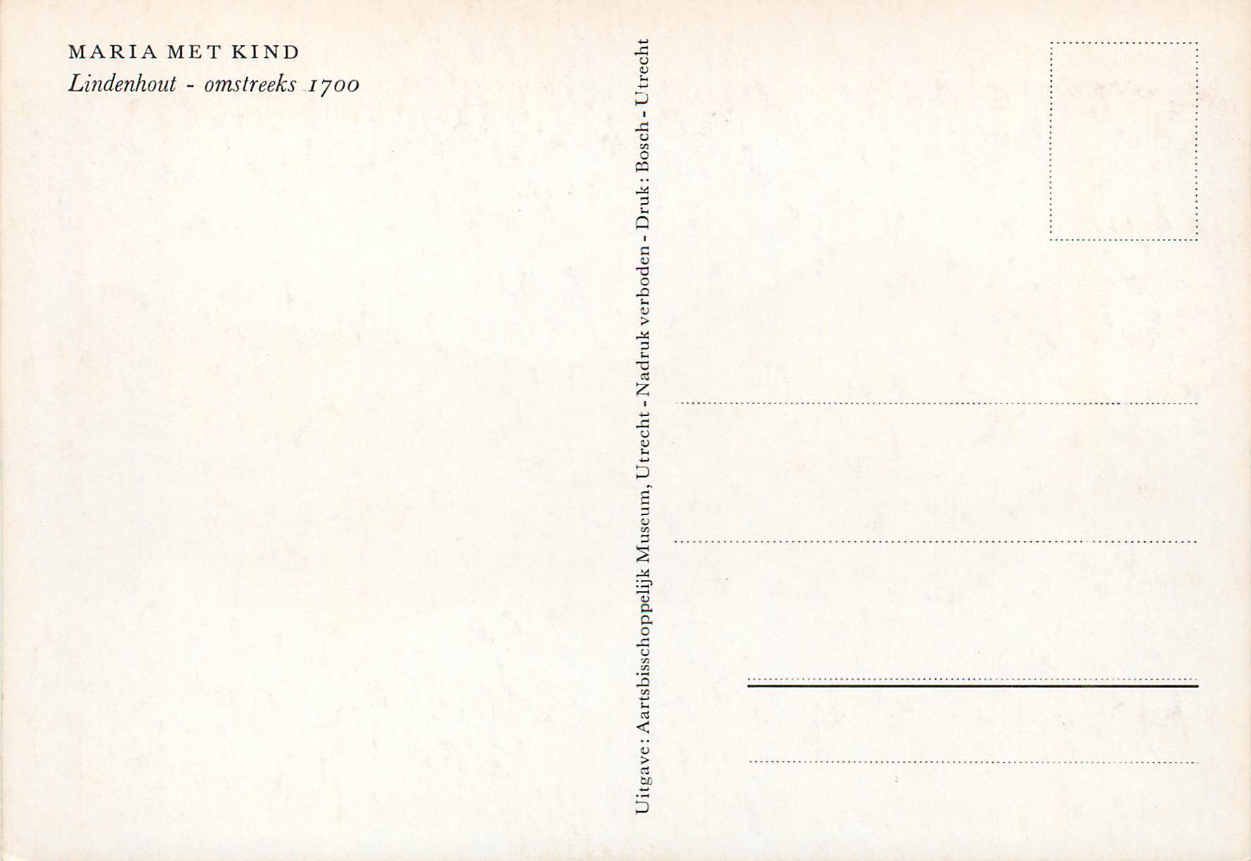 CPA Maria Met Kind Lindenhout omstreeks — Verso