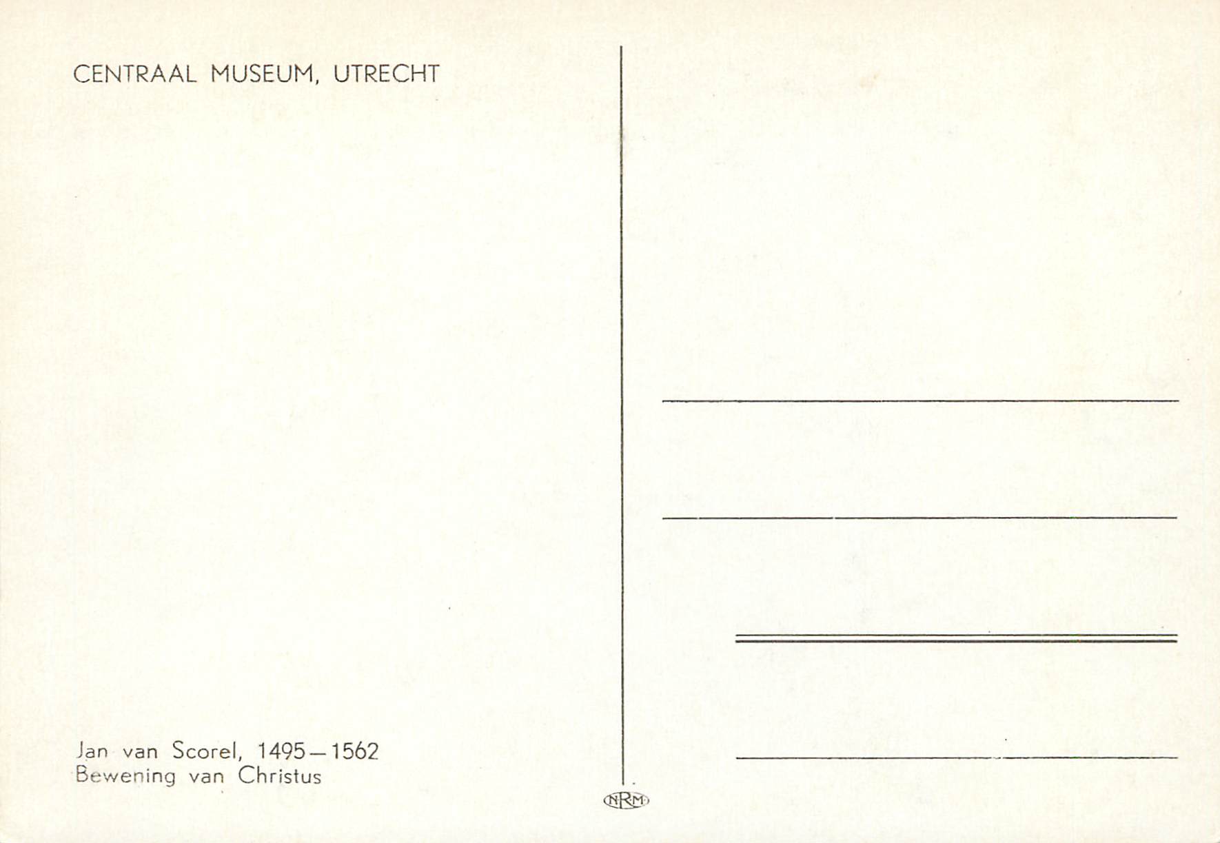 CPA Centraal Museum Utrecht Jan Van scorel Bewening van Christus — Verso