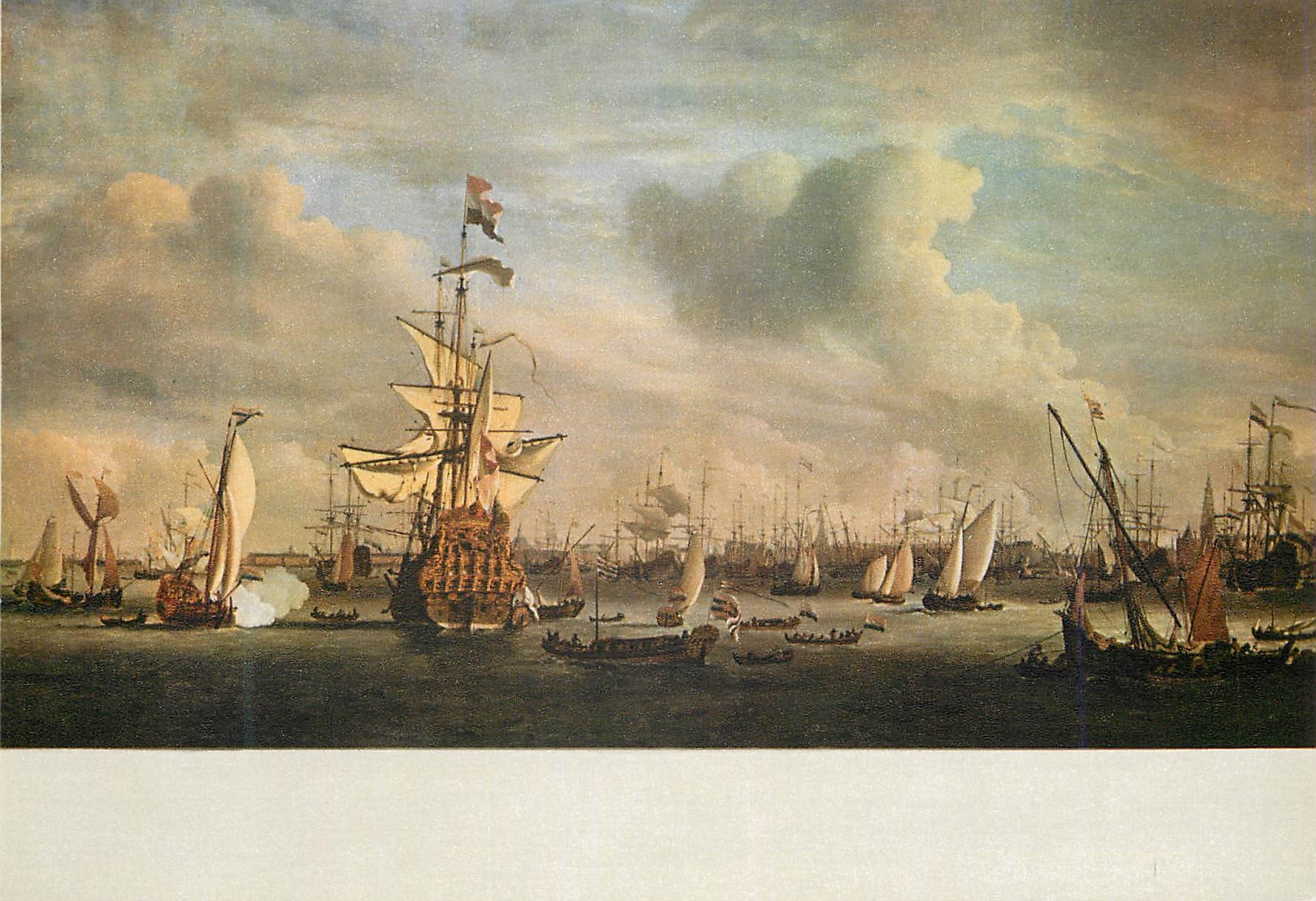 CPA Rijksmuseum Amsterdam Willem v d Velde de Jonge The Y before Amsterdam