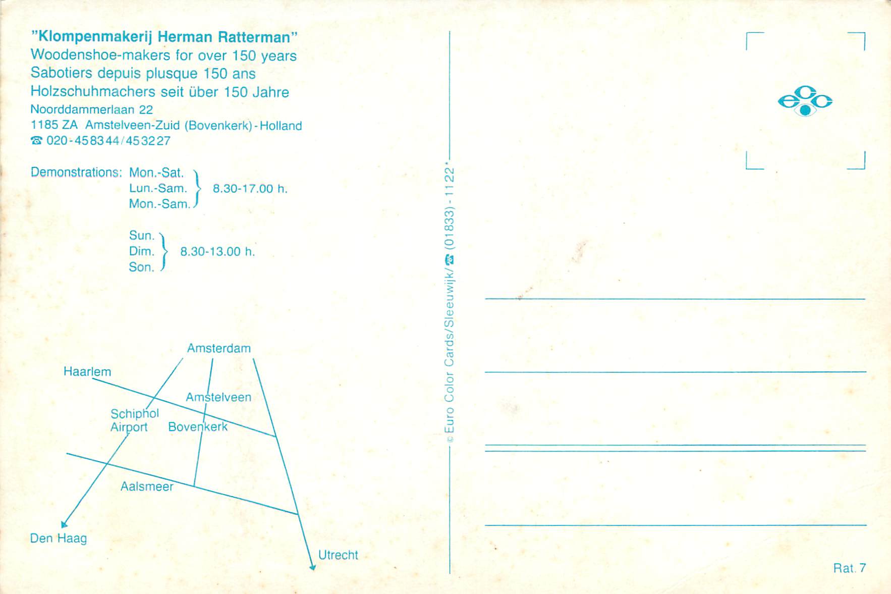 CPM Klompenmakerij Herman Ratterman Wooden shoemakers for over years — Rückseite