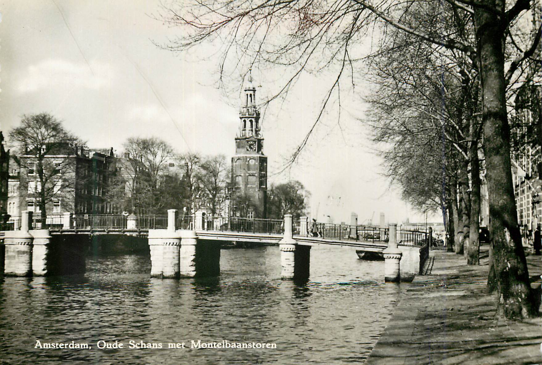 Amsterdam, Oude Schans met Montelbaanstoren — H. Greven, Durgerdam, No 1054
