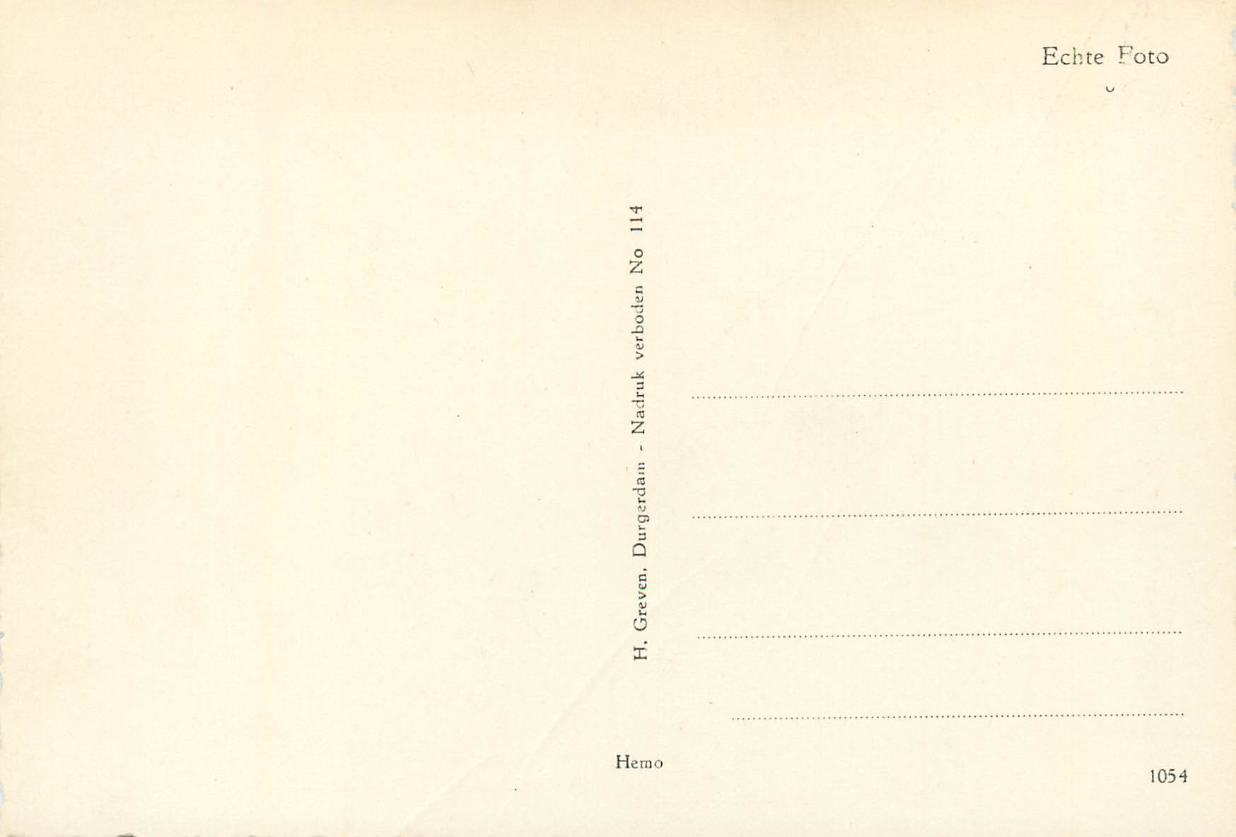 Amsterdam, Oude Schans met Montelbaanstoren — H. Greven, Durgerdam, No 1054 — Back