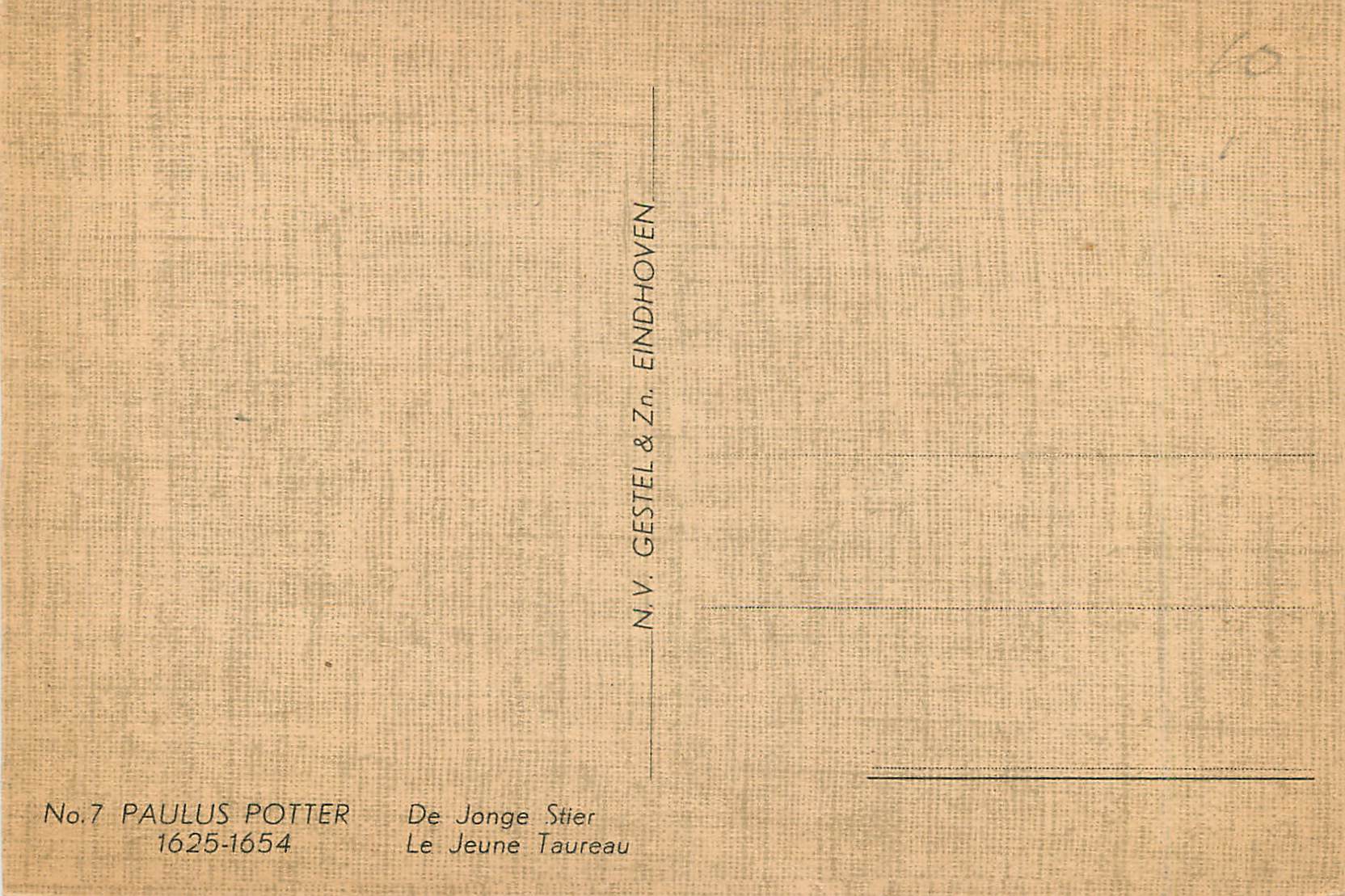 CPM Paulus Potter Le Jeune Taureau — Verso