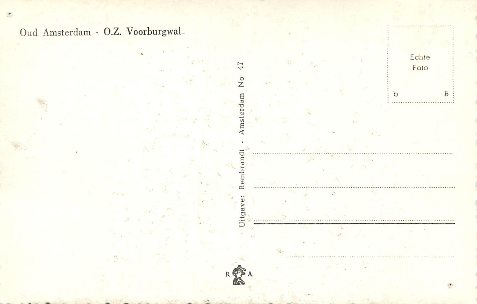 CPM Oud Amsterdam O z Voorburgwal — Rückseite