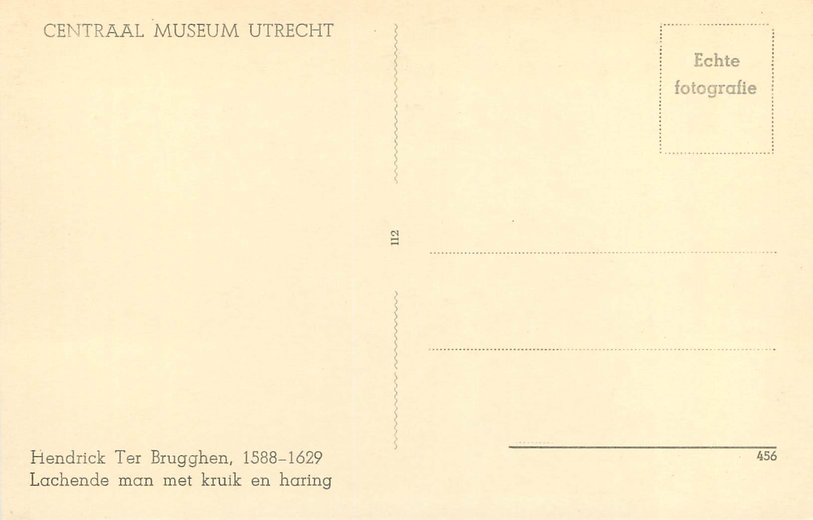 CPM Centraal Museum Utrecht Hendrick Ter Brugghen Lachende man met kruik en haring — Rückseite
