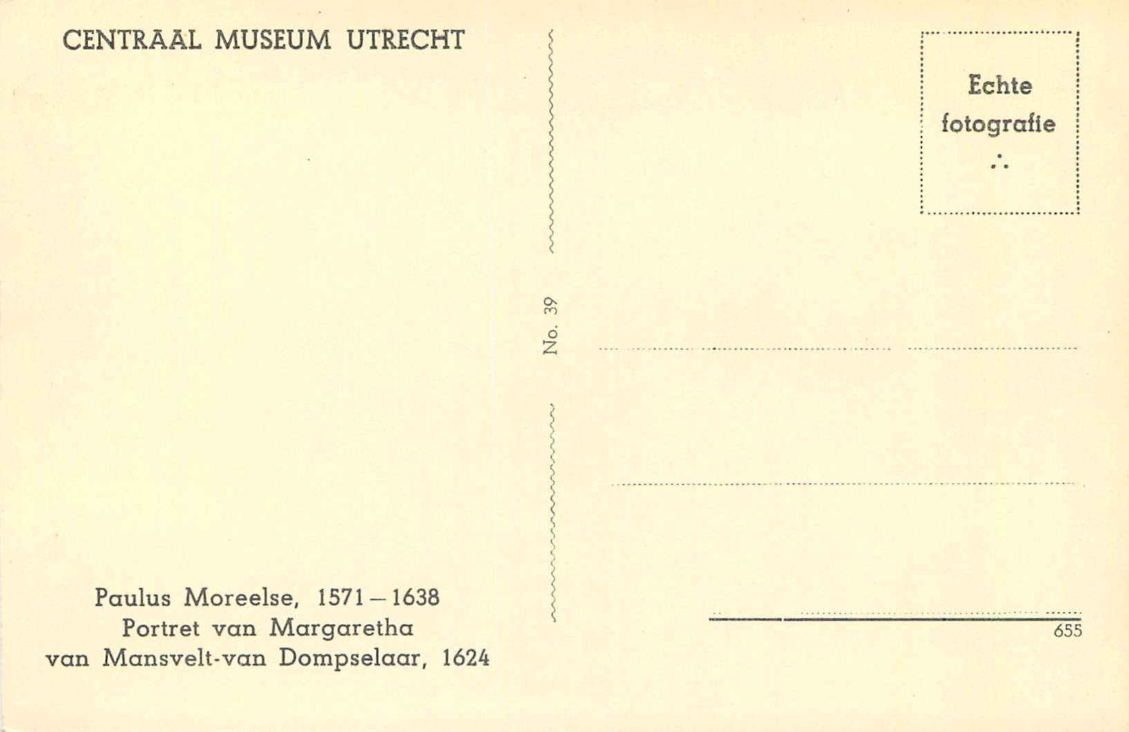 CPM Centraal Museum Utrecht Paulus Moreelse Portret van Margaretha van Mansvelt van Dompselaar — Rückseite