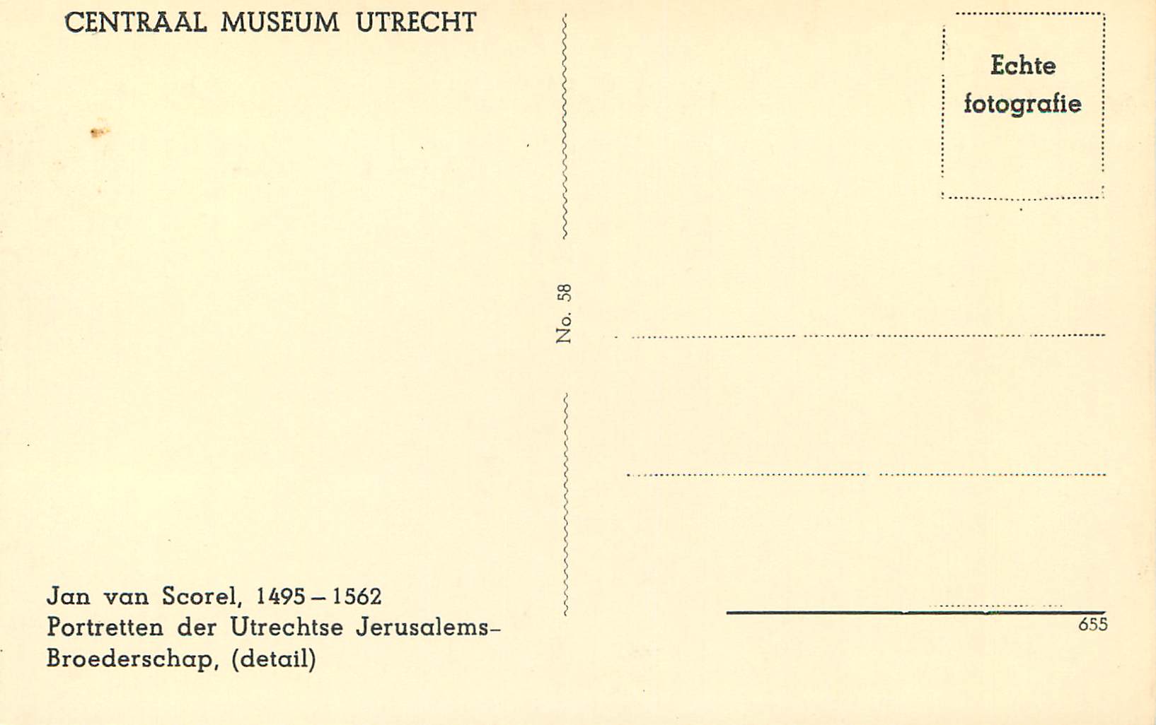 CPM Centraal Museum Utrecht Jan van Scorel Portretten der Utrechtse Jerusalems Broederschap — Rückseite