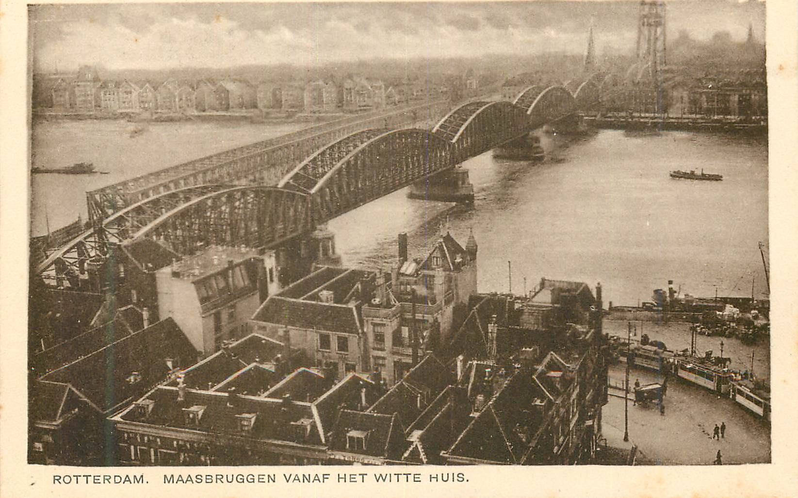 CPA Rotterdam Maasbruggen vanaf het witte huis