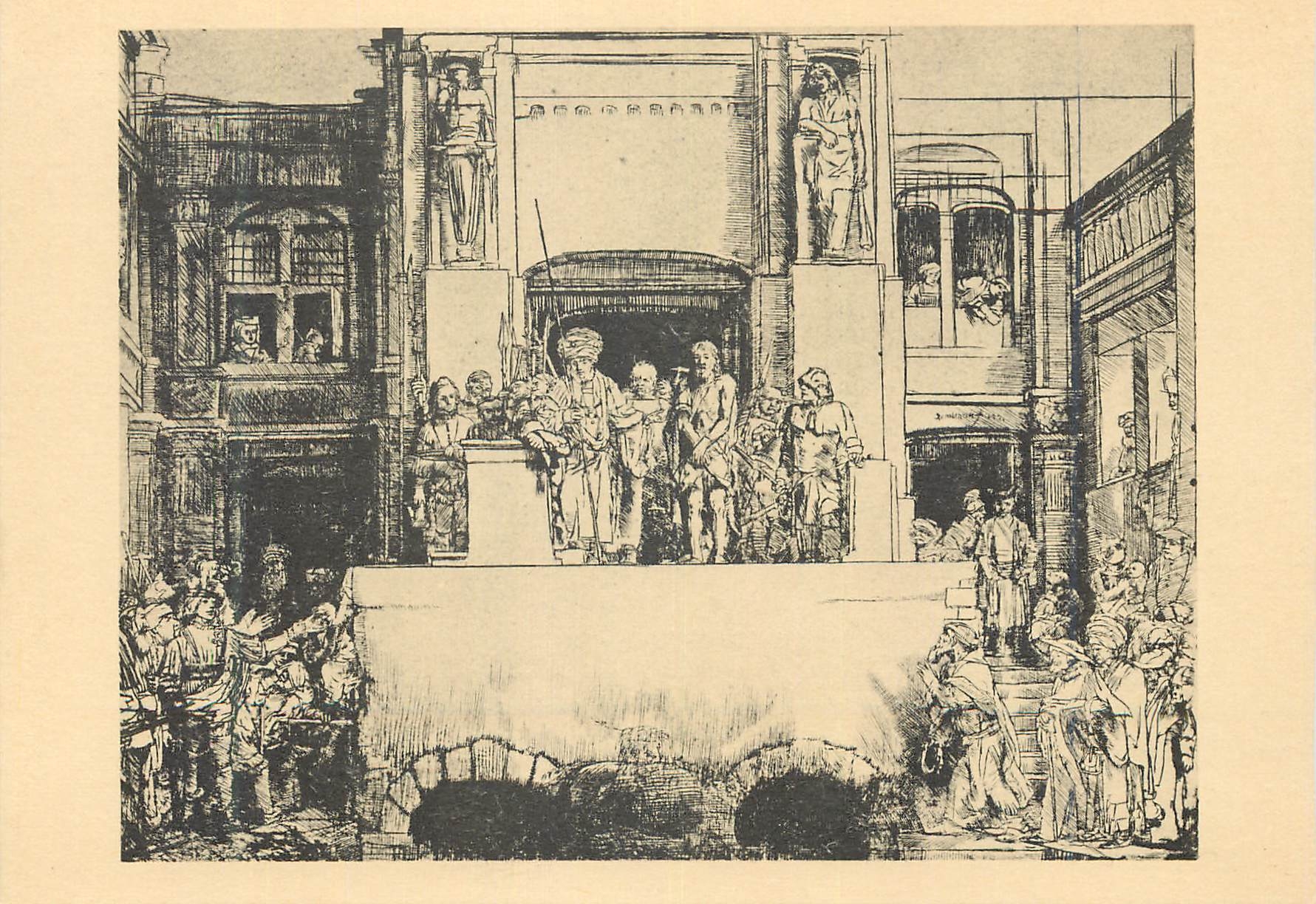 CPM Christus aan het volk vertoond Ecce Homo Se staas Rembrandt