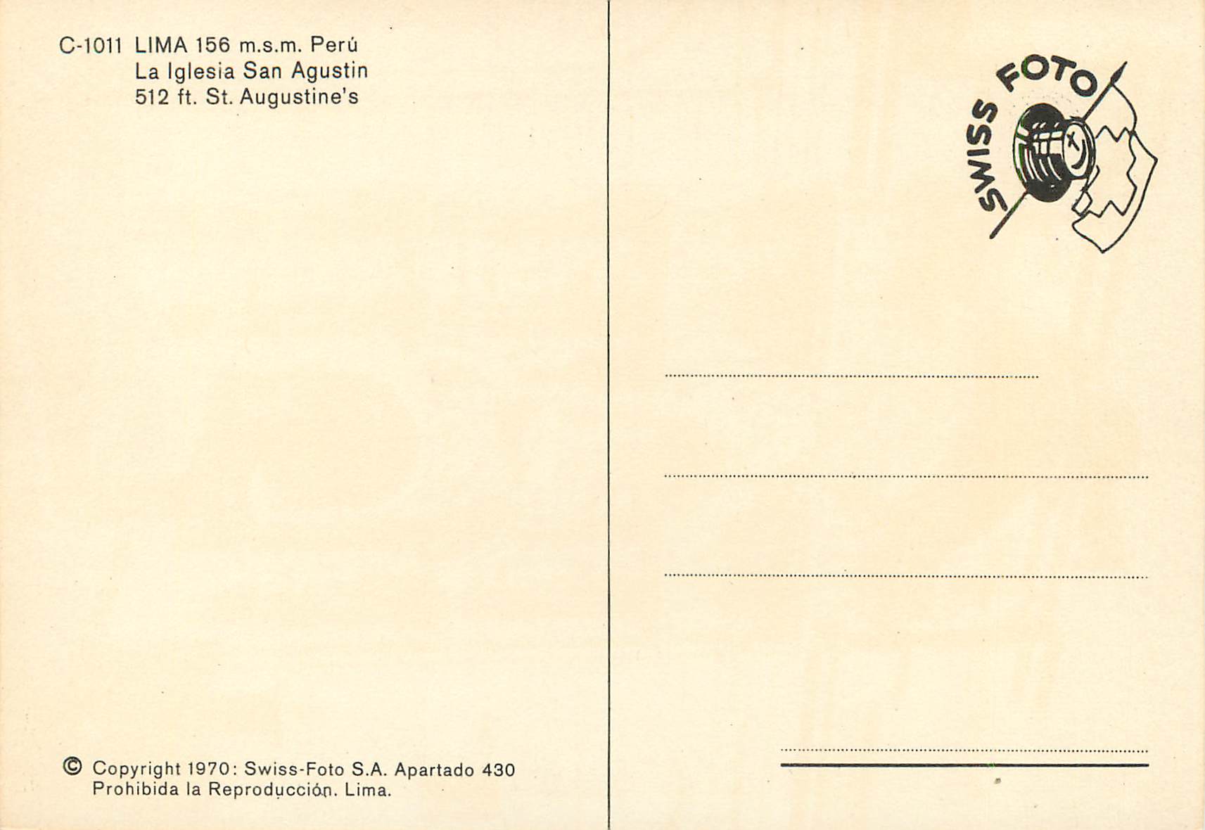 CPM Lima Peru St Augustines — Rückseite