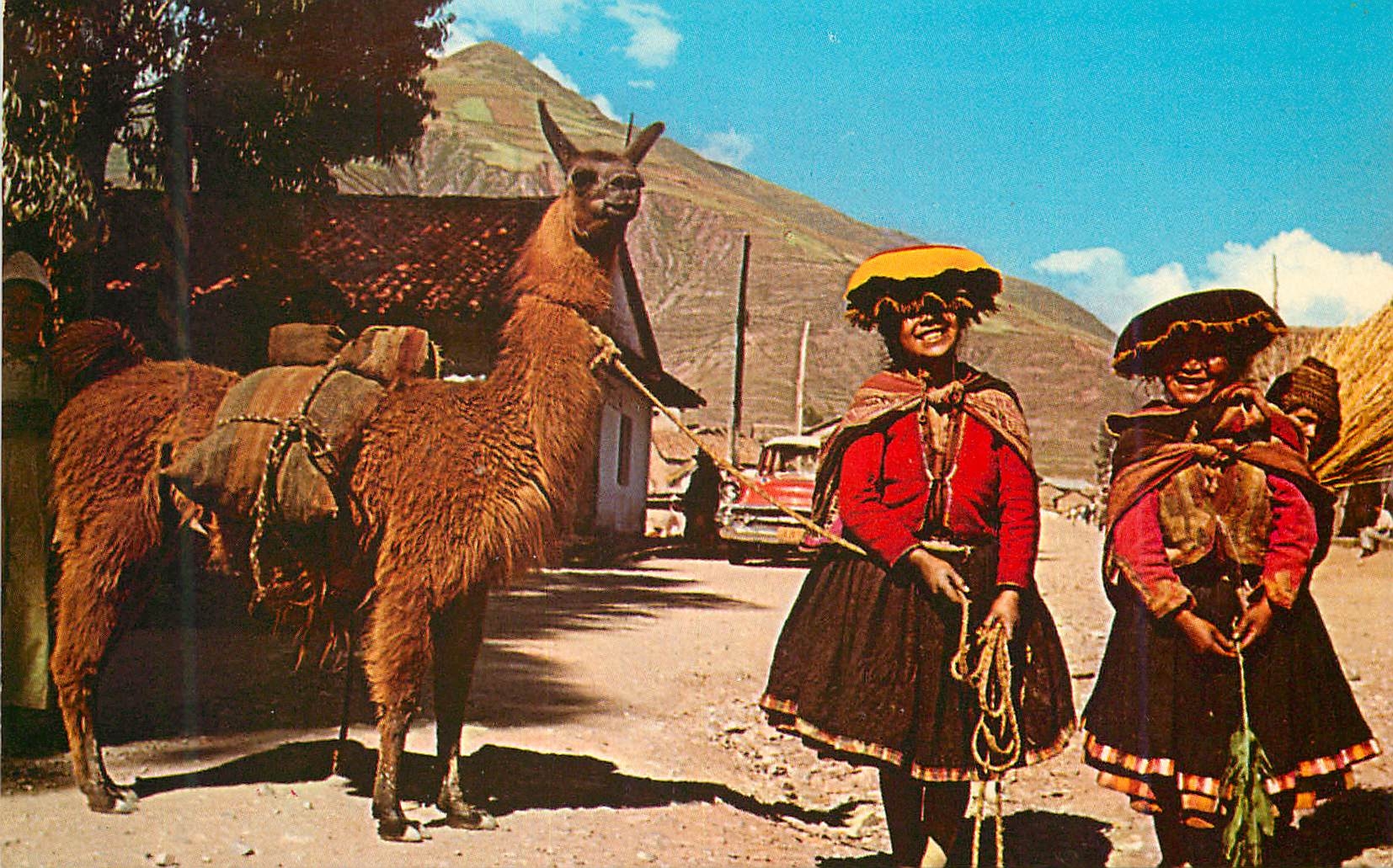 CPM Pisac Native Girls on the way to the market Peru