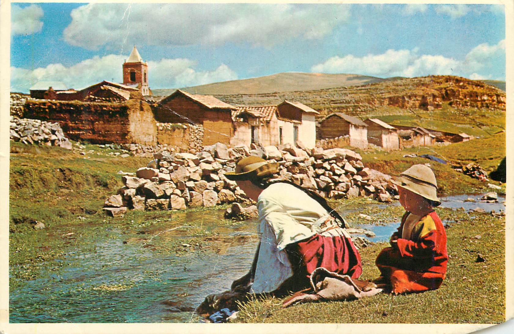 CPM Typical Andean Village near Huancayo Peru
