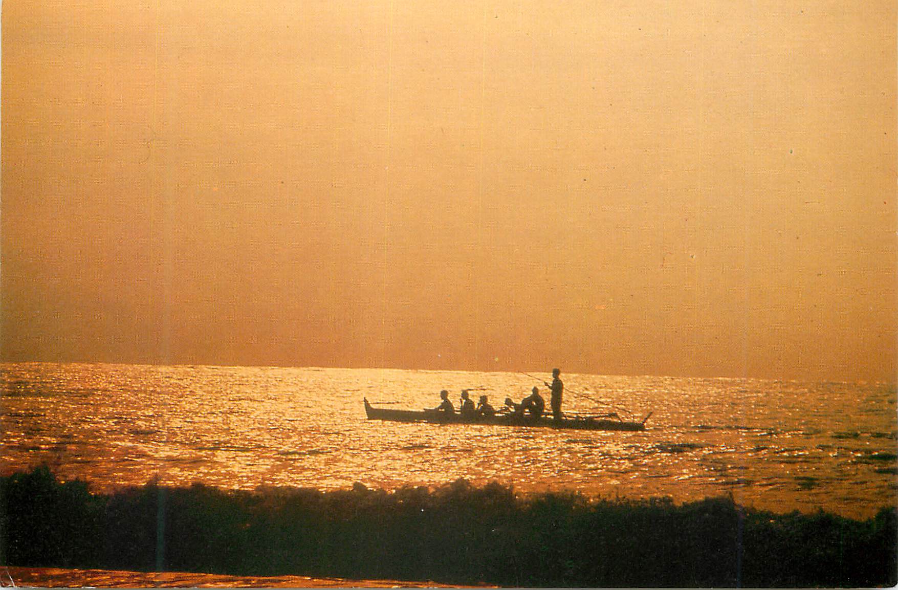 CPM Philippines Fisherman at sunset Along the West coast La Union Province