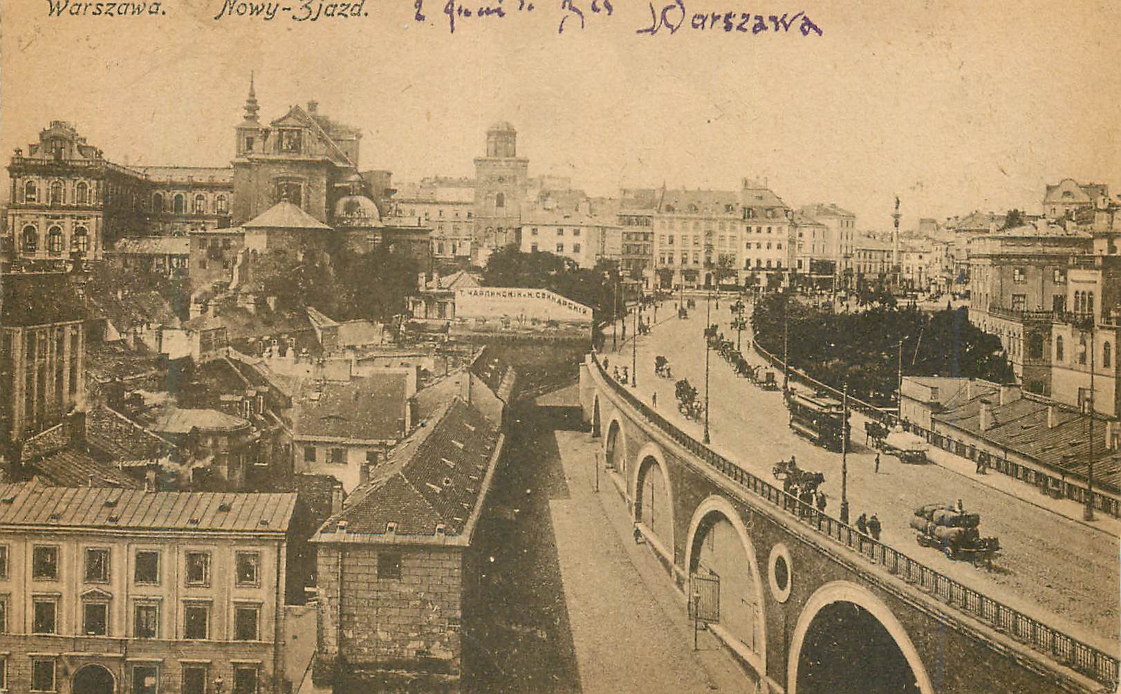 Warszawa. Nowy-Jazd. — Vue du pont et du quartier — Éditeur K. Wojutyński, n°15