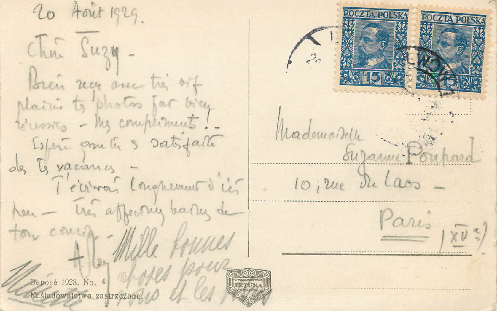 CPA Leopol Rue de Legions et coin de la rue Jagiellonska Tramway Lwow — Verso