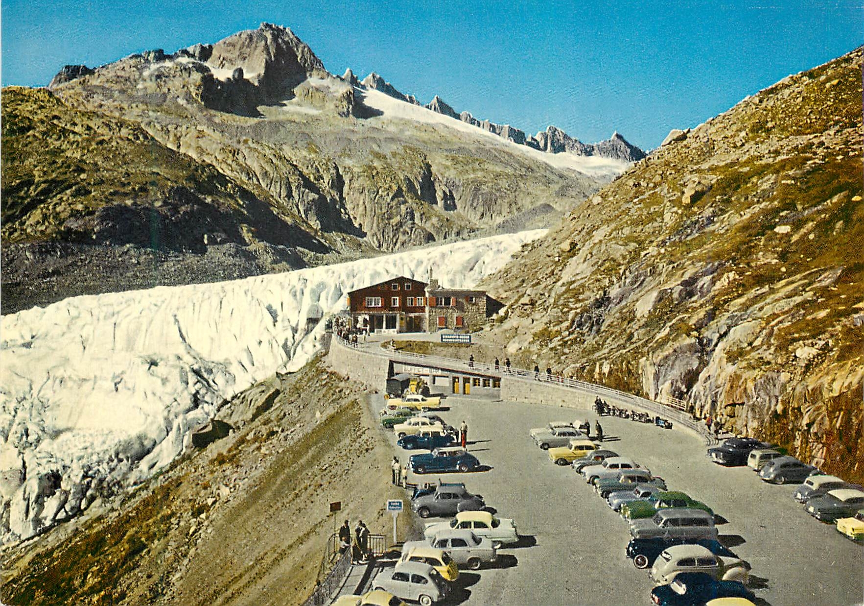 CPM Belvedere Furka Rhone Glacier du Rhone Grotte de glace Entree Hotel Belvedere