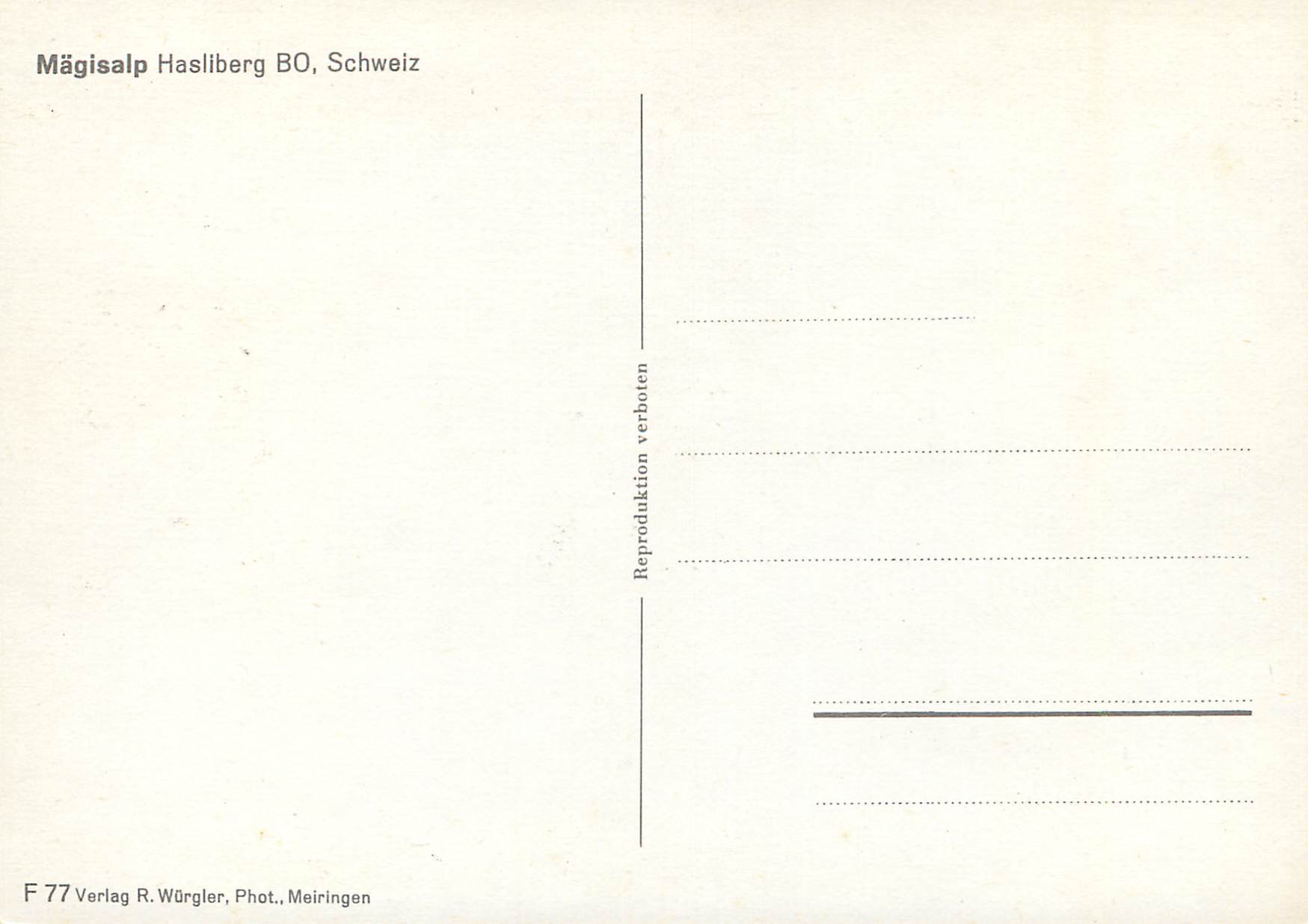 CPM Magisalp Hasliberg Bo Schweiz — Rückseite