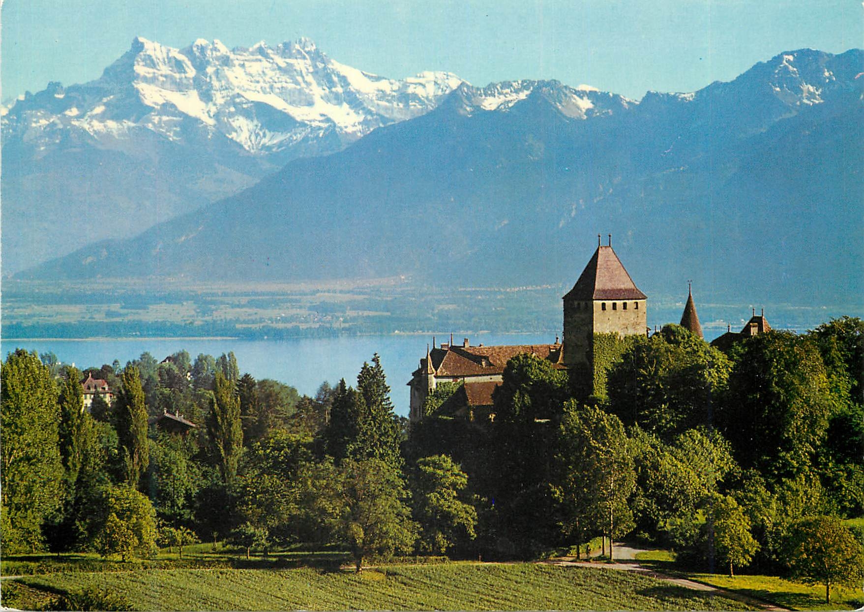 CPM Schweiz Blonay pres Montreux Lac Leman et les Dents du Midi
