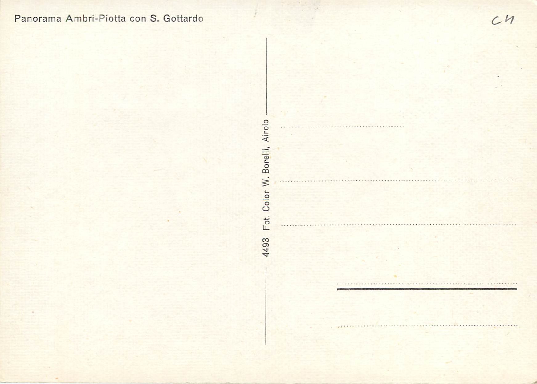 CPM Panorama Ambri Piotta con S Gottardo — Rückseite
