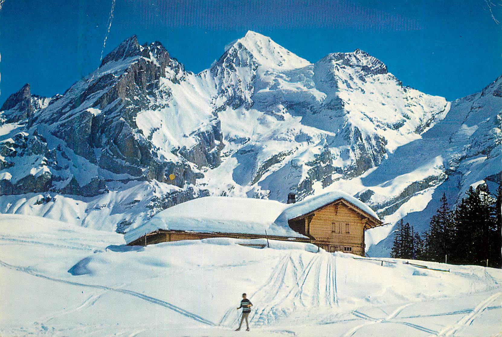 CPA Im sonnigen Skigelande der Sesselbahn Kandersteg Oeschinen mit Blumisalgruppe