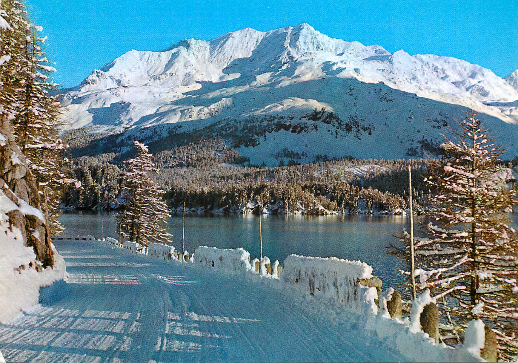 CPA Winterabend am SiLsersee mit Piz CarvaTsch