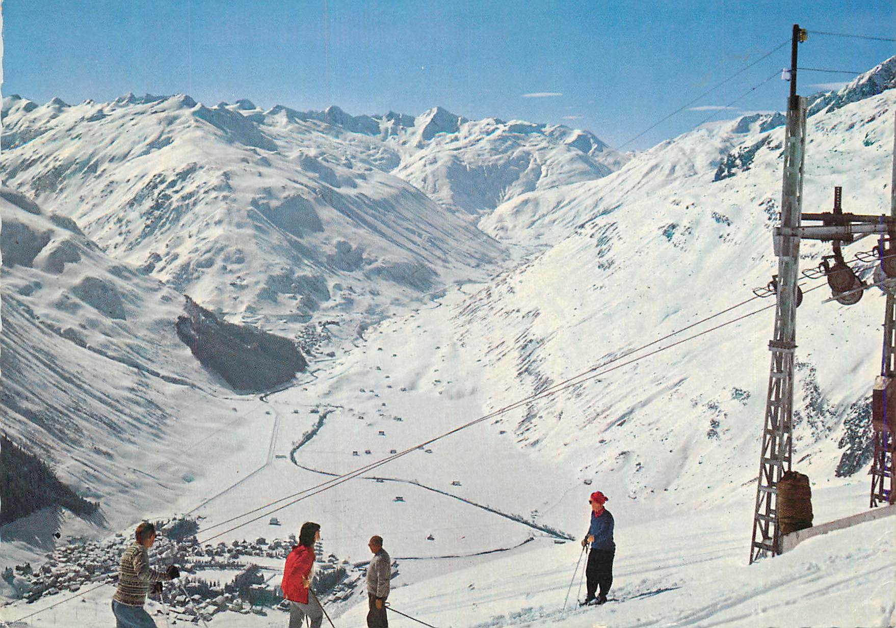CPM Skilift Natschen Gutsch Andermatt Blick gegen Gotthard Furka