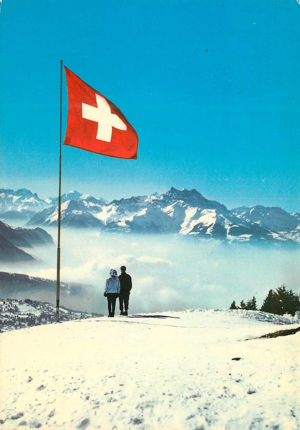CPM Le Roc d Orsay sur Villars Chesieres Vue sur les Dents du Midi et le Mont Blanc