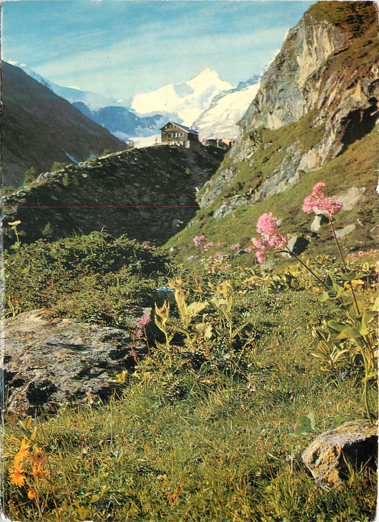 CPM Cabane Restaurant du Petit Mountet Anniviers Valais Au fond Pointe de Zinal