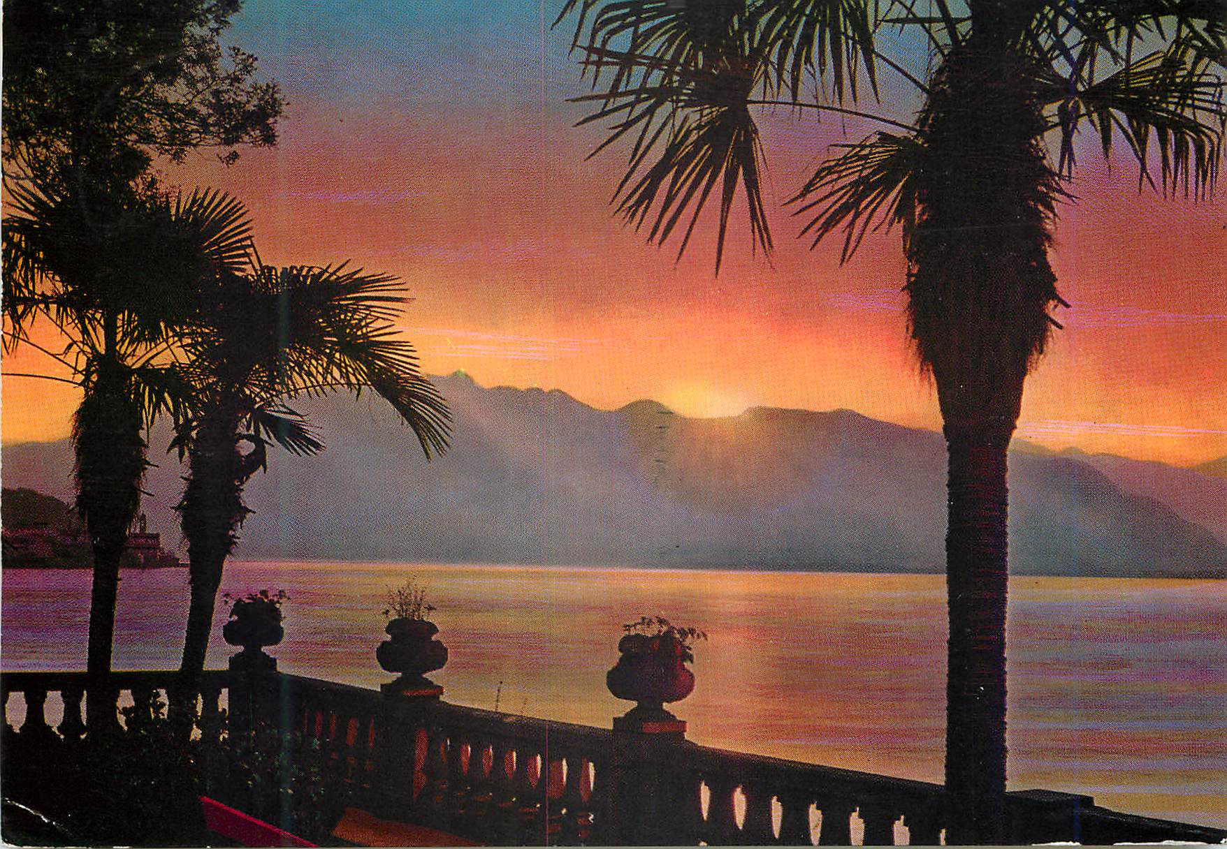 CPA Ticino Pitoresco Sunset on Lake Major