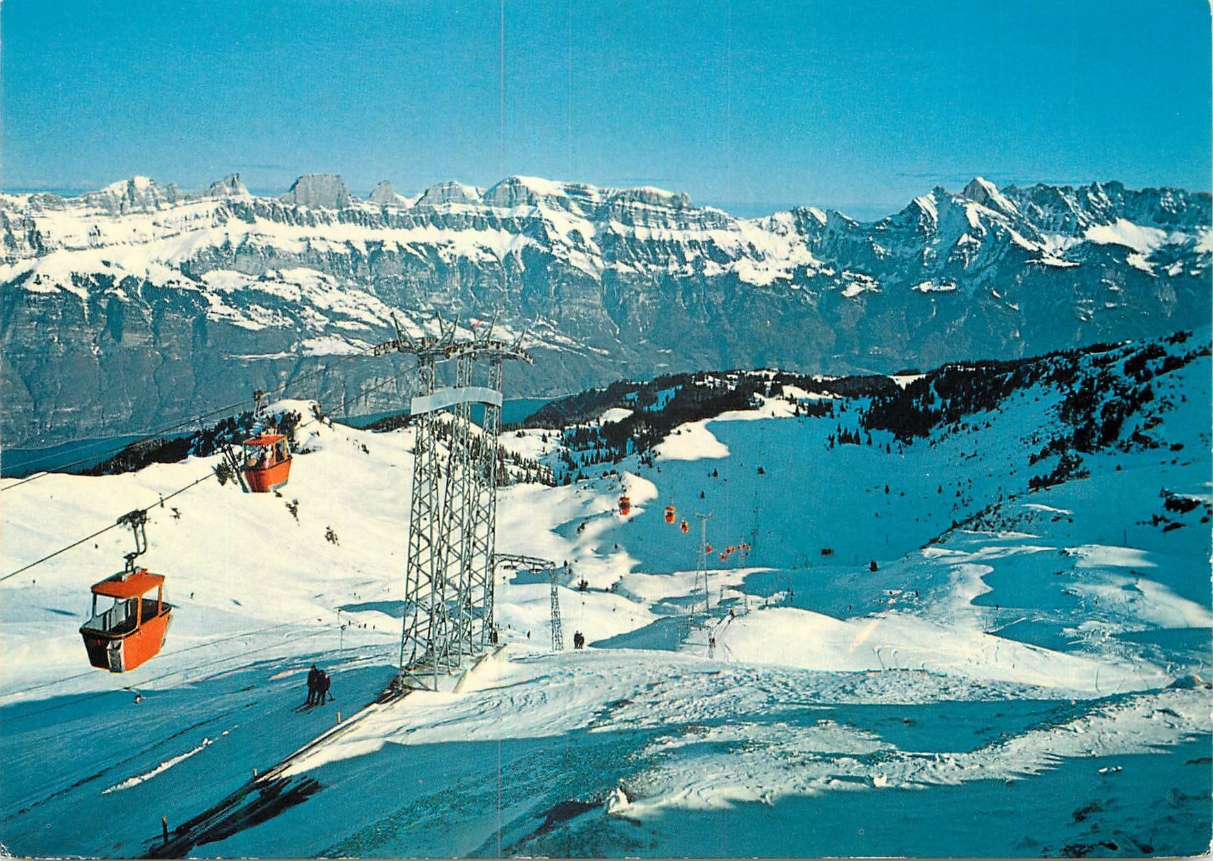 CPA Kabinenbahn Tannenbodenalp Maschgachamm mit Abfahrt Walensee und Churfirsten