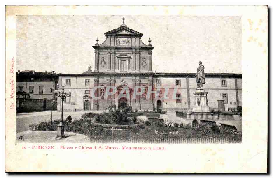 Firenze-Florence-Tuscany-Tuscana-Piazza e Chiesa di S Marco-Monumento a Fanti-CPR