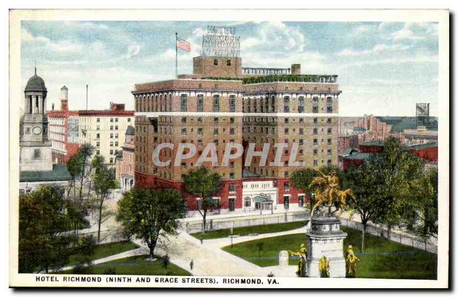 Etas Unis-USA- Hotel Richmond Ninth and Grace Streets- Virginia-CPR